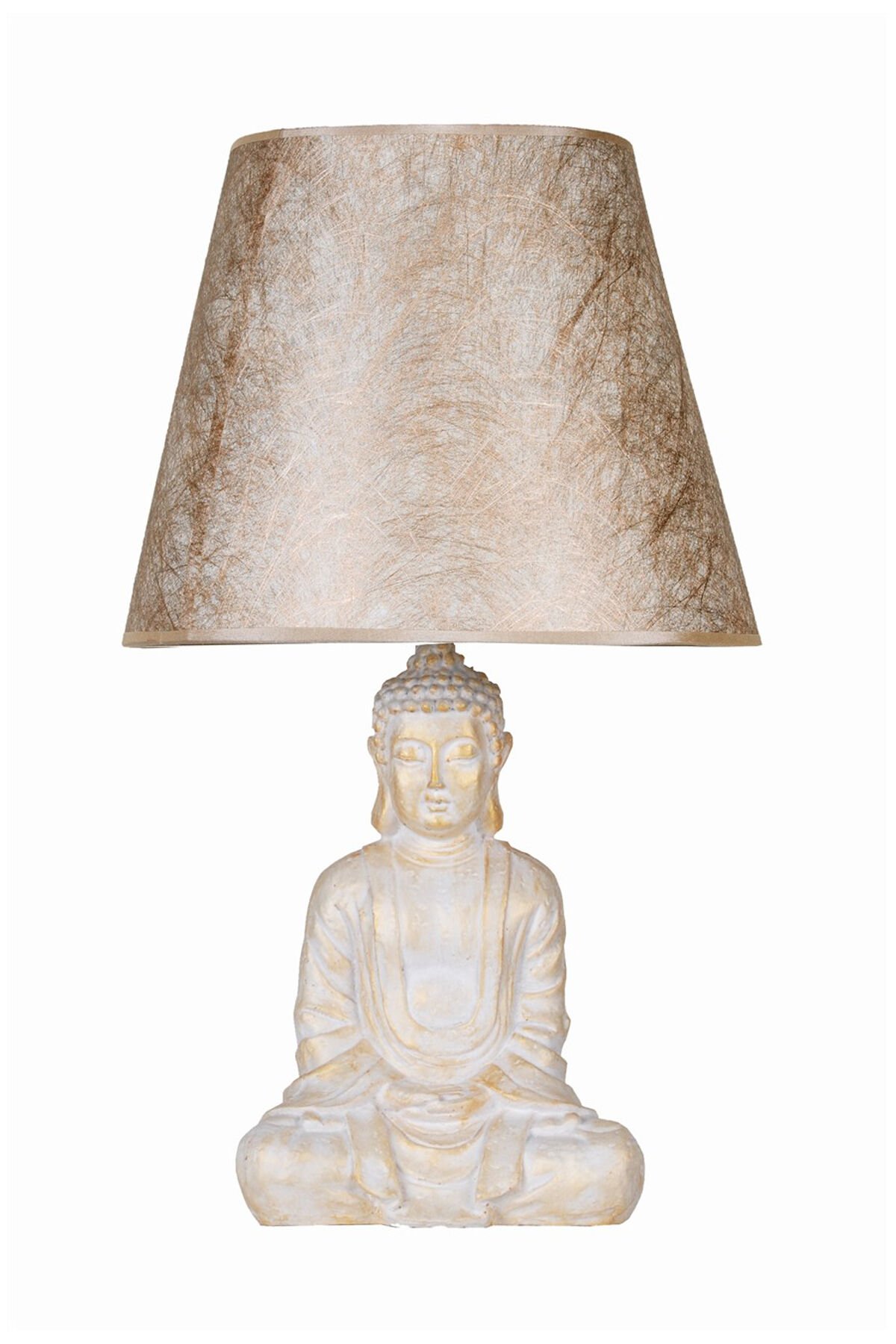 qdec Modern Dizayn Buda Abajur BeyazGold-Gold