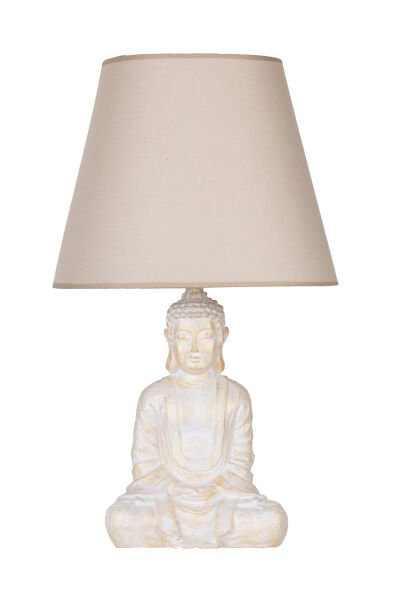 qdec Modern Dizayn Buda Abajur BeyazGold-Bej