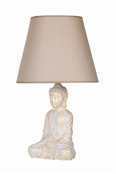qdec Modern Dizayn Buda Abajur BeyazGold-Bej