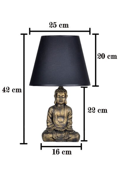qdec Modern Dizayn Buda Abajur Bakır-Beyaz