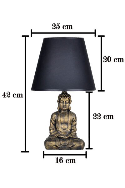 qdec Modern Dizayn Buda Abajur Antrasit-Lacivert
