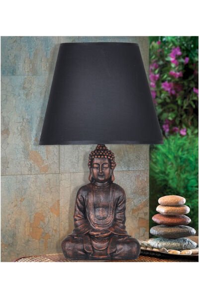 qdec Modern Dizayn Buda Abajur Antrasit-Lacivert